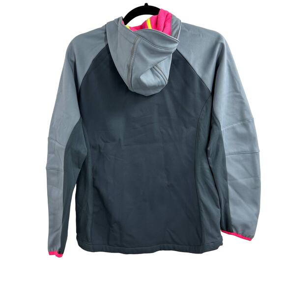 Nike Girls Soft Shell Jacket XL Gray Pink Full Zip Lightweight - Picture 4 of 9